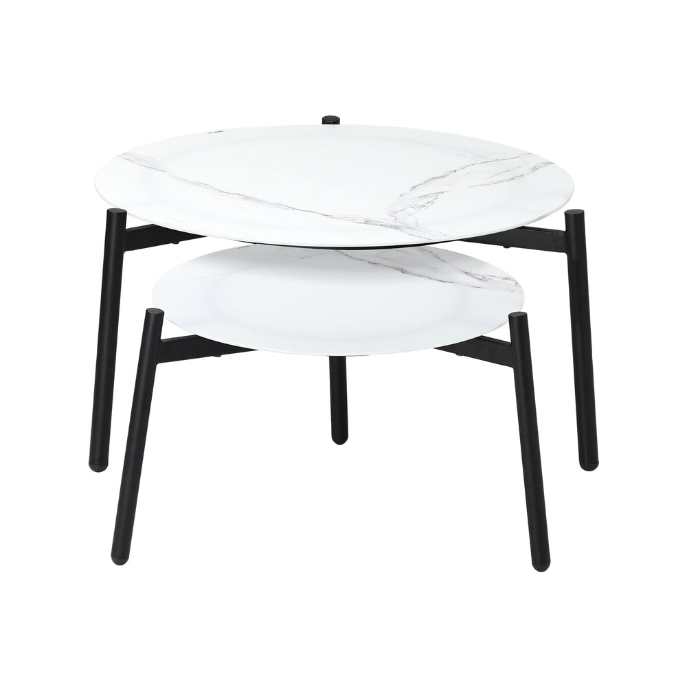 Livsip Outdoor Coffee Side Marble Table 50/70cm Set