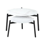 Livsip Outdoor Coffee Side Marble Table 50/70cm Set - Top-Down View