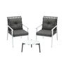 Livsip 3pcs Outdoor Lounge Set 50CM Round Table Rattan Chairs