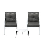 Livsip 3pcs Outdoor Lounge Set 50CM Round Table Rattan Chairs