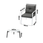 Livsip 3pcs Outdoor Lounge Set 50CM Round Table Rattan Chairs