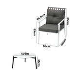 Livsip 3pcs Outdoor Lounge Set 50CM Round Table Rattan Chairs - Top-Down View