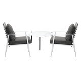 Livsip 3pcs Outdoor Lounge Set 50CM Round Table Rattan Chairs