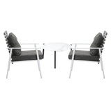 Livsip 3pcs Outdoor Lounge Set 50CM Round Table Rattan Chairs - Close-Up Angle