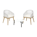 Livsip 3pcs Outdoor Patio Set 50cm Table Beige and Natural Chairs