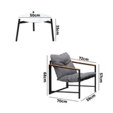 Livsip 3PC Outdoor Patio Set 50CM Round White Marble Table - Top-Down View