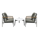 Livsip 3PCS Outdoor Lounge Set Coffee Side Table with Chairs