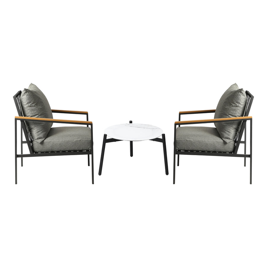 Livsip 3PCS Outdoor Lounge Set Coffee Side Table with Chairs