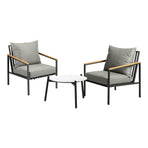 Livsip 3PCS Outdoor Lounge Set Coffee Side Table with Chairs