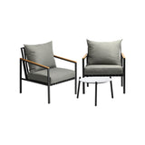 Livsip 3PCS Outdoor Lounge Set Coffee Side Table with Chairs - Top-Down View