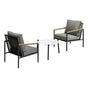 Livsip 3PCS Outdoor Patio Lounge Set 50cm Coffee Table Sofa Chairs
