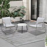 Livsip 3PCS Outdoor Bistro Set 50cm Coffee Table Textilene Patio Chair