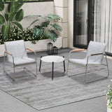 Livsip 3PCS Outdoor Bistro Set 50cm Coffee Table Textilene Patio Chair - Front View