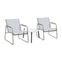 Livsip 3PCS Outdoor Bistro Set 50cm Coffee Table Textilene Patio Chair