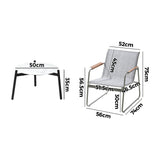 Livsip 3PCS Outdoor Bistro Set 50cm Coffee Table Textilene Patio Chair - Extra Image