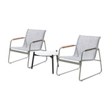 Livsip 3PCS Outdoor Bistro Set 50cm Coffee Table Textilene Patio Chair