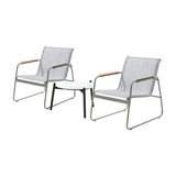 Livsip 3PCS Outdoor Bistro Set 50cm Coffee Table Textilene Patio Chair - Rear View