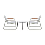 Livsip 3PCS Outdoor Bistro Set 50cm Coffee Table Textilene Patio Chair