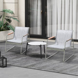 Livsip 3PCS Outdoor Bistro Set 50cm Coffee Table Textilene Patio Chair - Side View