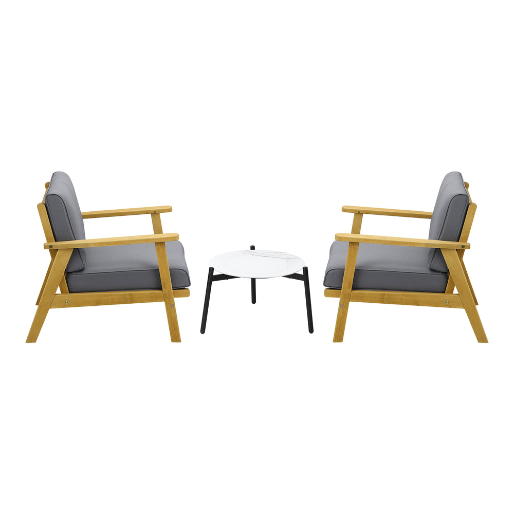 Livsip 3PCS Outdoor Lounge Set 50cm White Coffee Side Table
