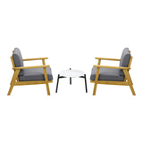 Livsip 3PCS Outdoor Lounge Set 50cm White Coffee Side Table