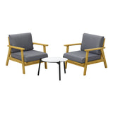 Livsip 3PCS Outdoor Lounge Set 50cm White Coffee Side Table