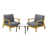 Livsip 3PCS Outdoor Lounge Set 50cm White Coffee Side Table - Front View