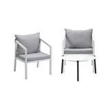 Livsip Outdoor Patio Set White 70cm Coffee Table and Chairs