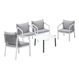 Livsip Outdoor Patio Set 4 Seater White 70cm Coffee Table