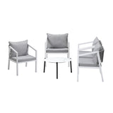 Livsip Outdoor Patio Set 4 Seater White 70cm Coffee Table
