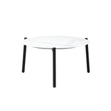 Livsip 5PC Outdoor Patio Set 70CM White Marble Table Rattan Chairs