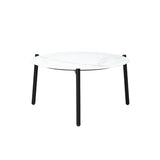 Livsip 5PC Outdoor Lounge Sets 70CM White Round Table Rattan Chairs - Close-Up Angle