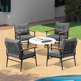 Livsip Outdoor Patio Set 5 Piece Bistro Lounge Set 70cm Table