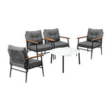 Livsip Outdoor Patio Set 5 Piece Bistro Lounge Set 70cm Table