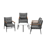 Livsip Outdoor Patio Set 5 Piece Bistro Lounge Set 70cm Table