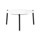 Livsip Outdoor Patio Set 70cm White Table with 2 Armchairs