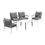 Livsip Outdoor Patio Set 5PC Bistro Lounge Set 70cm White Table