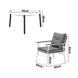 Livsip Outdoor Patio Set 5PC Bistro Lounge Set 70cm White Table - Top-Down View