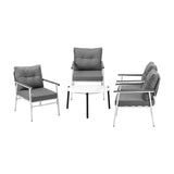 Livsip Outdoor Patio Set 5PC Bistro Lounge Set 70cm White Table