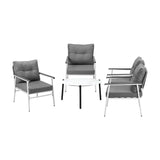 Livsip Outdoor Patio Set 5PC Bistro Lounge Set 70cm White Table - Rear View