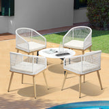 Livsip 4 Seater Outdoor Patio Set 70cm Table - Close-Up Angle