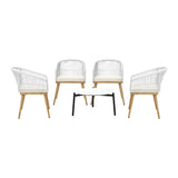 Livsip 4 Seater Outdoor Patio Set 70cm Table - Rear View