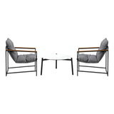 Livsip 2 Seater Outdoor Patio Set 70CM Round White Marble Table