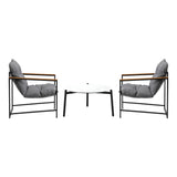 Livsip 2 Seater Outdoor Patio Set 70CM Round White Marble Table - Front View