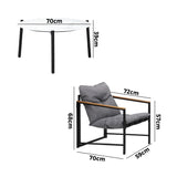 Livsip 2 Seater Outdoor Patio Set 70CM Round White Marble Table - Top-Down View