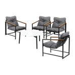 Livsip 4 Seater Outdoor Patio Set 70CM Round White Marble Table