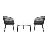 Livsip Outdoor Lounge Setting Furniture 3 Piece Patio Set - Rear View