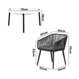 Livsip Outdoor Lounge Setting Furniture 3 Piece Patio Set