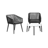 Livsip Outdoor Lounge Setting Furniture 3 Piece Patio Set - Top-Down View