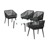 Livsip Outdoor Lounge Setting Furniture 5 Piece Patio Set